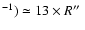 $^{-1})\simeq 13 \times R\hbox{$^{\prime\prime}$ }$