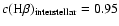 $c({\rm H}\beta)_{\rm interstellar}=0.95$
