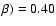 $\beta)=0.40$