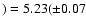 $)=5.23(\pm0.07$