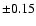 $\pm0.15$