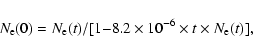 \begin{displaymath}N_{\rm e}(0) = N_{\rm e}({t})/[1{-}8.2\times10^{-6}\times{t}\times N_{\rm e}{(t)}],
\end{displaymath}