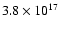 $3.8 \times 10^{17}$