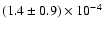 $(1.4\pm0.9)\times10^{-4}$