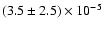 $(3.5\pm2.5)\times10^{-5}$
