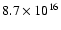 $8.7\times10^{16}$