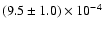 $(9.5\pm1.0)\times10^{-4}$