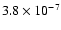 $3.8\times10^{-7}$