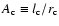 $A_{\rm c}\equiv l_{\rm c}/r_{\rm c}$