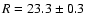 $R=23.3\pm 0.3$