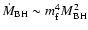 $\dot{M}_{\rm BH}\sim m_{\rm f}^{4}M_{\rm BH}^{2}$