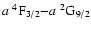 $a~^4{\rm F}_{3/2}{-}a~^2{\rm G}_{9/2}$