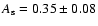 $A_{\rm s}=0.35
\pm 0.08$