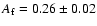 $A_{\rm f}=0.26\pm0.02$