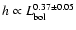 $h \propto
L_{\rm bol}^{0.37 \pm 0.05}$