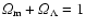 ${\it\Omega}_{\rm m} +
{\it\Omega}_{\rm\Lambda}= 1$