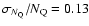 $\sigma_{N_{\rm
{Q}}}/N_{\rm {Q}}=0.13$