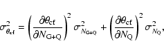 \begin{displaymath}\sigma_{\theta_{\rm cf}}^{2} = {\left( \frac{\partial \theta_...
...cf}}{\partial N_{\rm {Q}}} \right)^2
\sigma^2_{N_{\rm {Q}}}},
\end{displaymath}