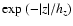 ${\rm exp}~(-\vert z\vert/h_z )$