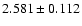 $2.581\pm0.112$