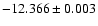 $-12.366\pm0.003$