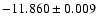 $-11.860\pm0.009$