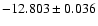 $-12.803\pm0.036$