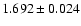 $1.692\pm0.024$