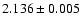 $2.136\pm0.005$