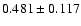 $0.481\pm0.117$