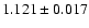 $1.121\pm0.017$
