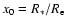 $x_0 = R_\ast/R_{\rm e}$