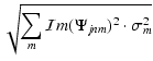 $\displaystyle \sqrt{\sum_m {\mathcal Im}(\Psi_{jnm})^2
\cdot \sigma_m^2}$