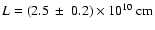 $L=(2.5~\pm~0.2)\times10^{10}~{\rm cm}$
