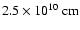$2.5\times10^{10}~{\rm cm}$