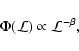 \begin{displaymath}\Phi({\cal L}) \propto {\cal L}^{-\beta},
\end{displaymath}