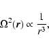 \begin{displaymath}\Omega^2({\vec r}) \propto {1 \over r^3},
\end{displaymath}