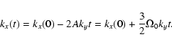 \begin{displaymath}k_x(t) = k_x(0) - 2A k_y t=k_x(0) +\frac{3}{2}\Omega_0 k_y t.
\end{displaymath}