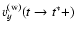 $v_y^ {\rm (w)}(t \to t^*+)$