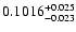$0.1016^{\rm +0.025}_{-0.023}$