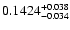 $0.1424^{\rm +0.038}_{-0.034}$