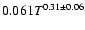 $0.061T^{0.31\pm0.06}$