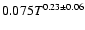 $0.075T^{0.23\pm0.06}$