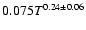 $0.075T^{0.24\pm0.06}$