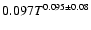 $0.097T^{0.095\pm0.08}$