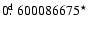 $0\hbox{$.\!\!^{\rm d}$ }600086675^{\star}$