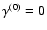 $\gamma^{(0)} = 0$