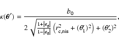 \begin{displaymath}\kappa(\vec \theta') = \frac{b_0}{2\sqrt{\frac{1+\left\vert \...
...( r_{\rm c,nis}^2 +
(\theta'_1)^2 \right) + (\theta'_2)^2}} ,
\end{displaymath}