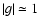 $\left\vert g \right\vert \simeq 1$