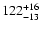 $ 122_{\rm - 13}^{ + 16} $